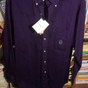 1 VINTAGE NEW BUGLE BOY LS BUTTON DOWN DRESS SHIRT MAROON SZ. SMALL